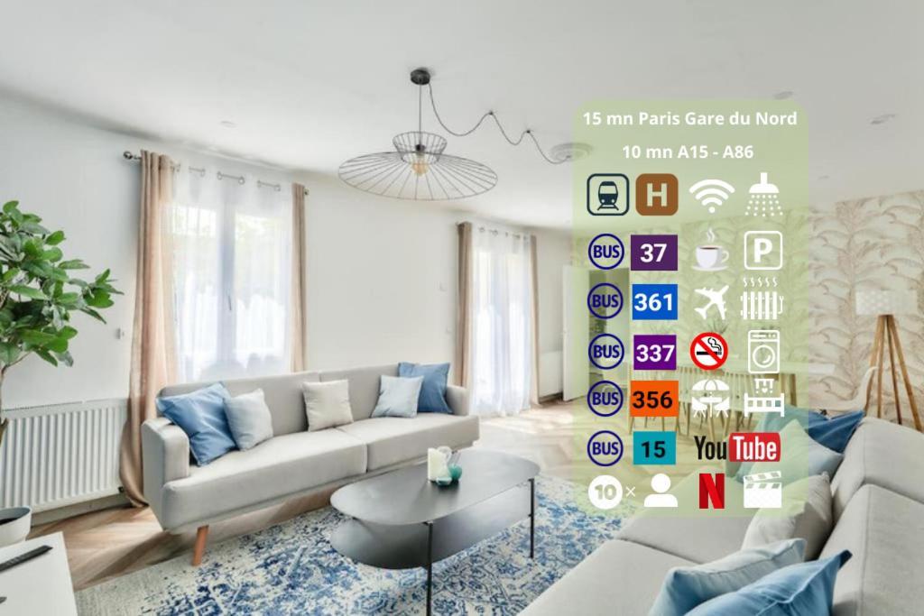 Free Private Parking - 15Mn Paris - 5Mn Walk Train Station - All Equipped - Terrace - Garden - Stade De France - Casino D'Enghien - Hippodrome, Universite Épinay-sur-Seine Exterior foto