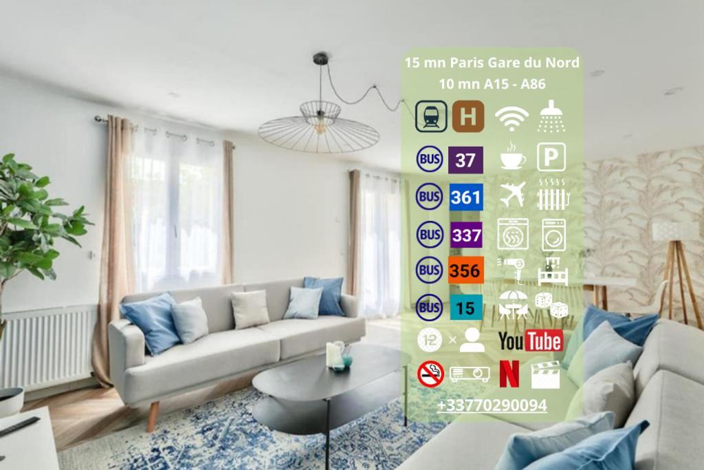 Free Private Parking - 15Mn Paris - 5Mn Walk Train Station - All Equipped - Terrace - Garden - Stade De France - Casino D'Enghien - Hippodrome, Universite Épinay-sur-Seine Exterior foto
